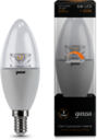 Лампа Gauss LED Candle-dim Crystal Clear E14 6W 2700К диммируемая 1/10/50
