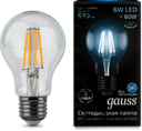 Лампа LED Filament A60 E27 6W 4100К 1/10/40