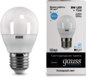 LED Elementary Globe 8W E27 6500K 1/10/100 светодиодная лампа