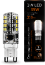 Лампа Gauss LED G9 AC150-265V 3W 2700K 1/20/200