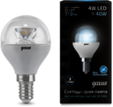 Лампа Gauss LED Globe Crystal Clear E14 4W 4100K 1/10/50