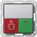 Oproep-/aanwez.knop Gira E22 kleur aluminium