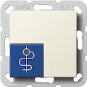 Artsopr.knop blauw Systeem 55 crème wit