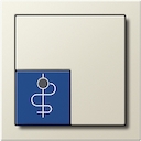 Artsopr.knop blauw Gira F100 crème wit