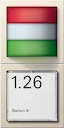 Signaallamp/naam rood, wit, groen Gira F100 crème wit
