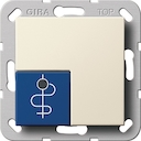 Artsopr.knop blauw Systeem 55 crème wit