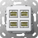 Разъем MJ RJ45 Cat 6A 10 GB 4 местн.