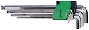 Allen key set ball-end 1,5-10; 9 pieces, extra long