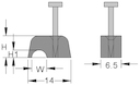 Cable clip light grey  Ø  4.1 mm