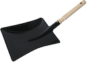 metal dustpan with wooden handle