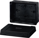 KF 5100 - Коробка ответвительная пустая, стойкая к УФ, IP 66, размер 125х167х82, цвет черный, материал поликарбонат, преднамеченные выбиваемые отверстия на 10 вводов  M 20/25/32 под кабель до 10/16 мм2, кабельные ввода ASS заказываются отдельно.