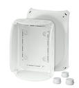 DK 1600 G - Коробка ответвительная пустая, размер 155х210х92 мм, преднамеченные выбиваемые отверстия на 10 вводов М25/М32/М40 в комплекте 3 кабельных ввода ESM 40 (17-30 мм), возможна установка 2 кабельных вводов LDM 32 G в основание коробки, петли внешне