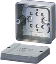 D 8020 - Коробка ответвительная пустая, IP 65, размер 88х88х53, цвет серый, материал полистирол, гладкие стенки Макс. М20.