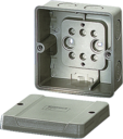 KF 9040 - Коробка ответвительная пустая, стойкая к УФ, IP 66, размер 98х98х61, цвет серый, материал поликарбонат, преднамеченные выбиваемые отверстия на 7 вводов М 25, под кабель до 4/6 мм2, кабельные ввода ASM заказываются отдельно.