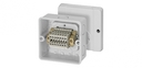 RD 9127 - Коробка ответвительная , IP 55 (ESM) / IP 65 (AKM), размер 88х88х53, c внешним креплением, цвет серый, материал полистирол, преднамеченные выбиваемые отверстия на 7 вводов М20, наборная клемма из 7 клемм WKM 2,5/15, под кабель до 1,5-2,5 мм2, ка