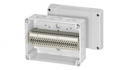 RK 9104 - Коробка ответвительная , IP 55 (ESM) / IP 65 (AKM), размер 125х167х82, цвет серый, материал полистирол, преднамеченные выбиваемые отверстия на 10 вводов М25/32, наборная клемма из 24 клемм WK 4/U, под кабель до 1,5-4 мм2, кабельные ввода заказыв
