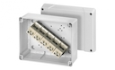 K 8255 - Коробка ответвительная пустая, IP 65, размер 160х200х98, цвет серый, материал полистирол, гладкие стенки Макс. М40, 5-полюсный клеммник 10-25/35 мм2
