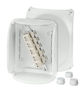 DK 2525 G - Коробка ответвительная, пломбируемая, для внутренней, или защищеной установки, размер 255х205х112 мм, 10 преднамеченных выбиваемых отверстий М25/М40/М50 в комплекте 3 кабельных ввода ESM 40 (17-30 мм), возможна установка 2-х кабельных вводов L