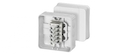 DE 9225 - Коробка ответвительная, IP 55, 76х76x53, цвет серый, крышка на защелке, ввод через эластичные мембраны, герметичная зона 3-14мм (10 в стенках, 2 в днище), материал полистирол, 5-пол. клеммник 1,5-2,5/4 мм2