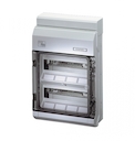 KV PC 9224 - Бокс на 24 модуля, 2 ряда, со встроенными эластичными мембранами, с клеммой PE+N, IP 65, с прозрачной дверью, цвет серый, материал поликарбонат, стойкий к УФ..