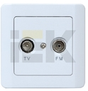 РСТ-2-ГЖ Розетка антенная TV+FM (в сборе) ЛЕГАТА (жемч.метал)