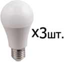 Лампа "груша" в УПАК (3шт.) Е27 светодиод. (LED) 11Вт 230В тепло-бел. IEK ECO