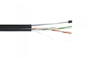 ITK Кабель связи витая пара U/UTP, кат.5E 2х2х24AWG, LDPE, с металл. тросом 1,5мм, черный