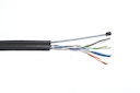 ITK Кабель связи витая пара U/UTP, кат.5E 4х2х24AWG solid, LDPE, трос 1,5мм, 305м, чёрный