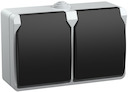 РСб22-3-ФСр Розетка двухместная с з/к для открытой установки IP54