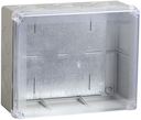 Коробка КМ41346 распаячная для о/п 240х195х90 мм IP55 (RAL7035, монт. плата, кабельные вводы 5 шт)