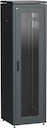 ITK Шкаф сетевой напольный 19" LINEA N 38U 600х800мм стеклянная передняя дверь, задняя металлическая черный