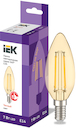 Лампа LED C35 золото 7Вт 230В 2700К E14 серия 360° IEK