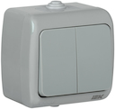 IEK EVA20-K03-10-54 Выключатель 2-клавишный для открытой установки ВС-20-2-0-A 10А IP54 AQUATIC