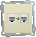 РK10-2-Б Розетка 2-ая комп. RJ45 Cat5e BOLERO кремовый IEK