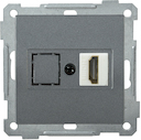 РHDMI-0-Б Розетка HDMI BOLERO антрацит IEK