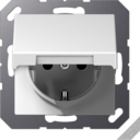 Штепсельная розетка SCHUKO 16A 250V~ термопласт; с защитой от детей; с крышкой; белый