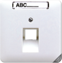 Крышка розетки телефонной/компьютерной CD500 (RJ11/RJ45, поле для надписи, слоновая кость)