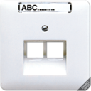 Крышка розетки телефонной/компьютерной CD500 (2хRJ11/RJ45, поле для надписи, слоновая кость)