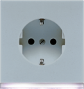 Штепсельная розетка SCHUKO 16A, 250V~ с подсветкой; светло-серая