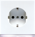 Штепсельная розетка SCHUKO 16A, 250V~ с подсветкой; белая