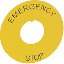 Osmoz этикетка.круг 60мм желт. "EMERGENCY STOP" надпись
