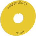 Osmoz этикетка.круг 80мм желт. "EMERGENCY STOP" надпись