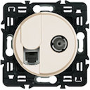 Крышка розетки комбинированной Celiane (RJ45+TV, слоновая кость)