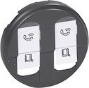 Крышка розетки компьютерной Celiane (2хRJ45, UTP/FTP, графит)