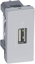 Mosaic розетка USB 1М алю