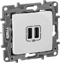 Розетка USB Etika (2xUSB, под рамку, с/у, белая)