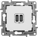 Розетка USB Etika (2xUSB, тип С-тип С, под рамку, с/у, слоновая кость)