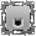 Розетка компьютерная Etika (RJ45, cat.5e, UTP, под рамку, с/у, алюминий)