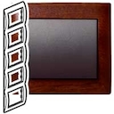 Рамка 5п вер Mahogany GL