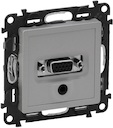 Розетка VGA (HD15) + Jack 3,5 мм, цвет - алюминий